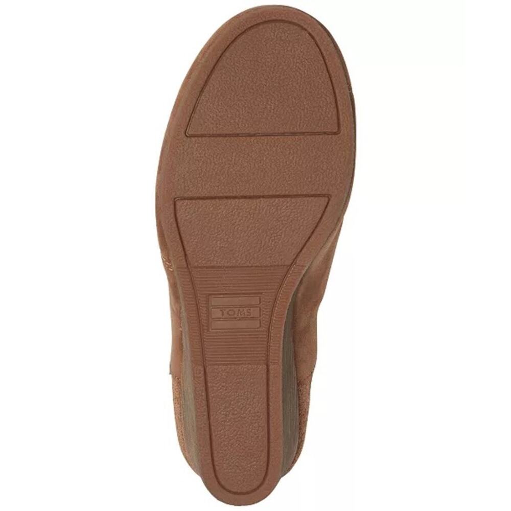 Toms Kelsey Brown Suede Leather Wedge Heel Fall Ankle Booties Women’s Size 9.5 - Picture 5 of 12